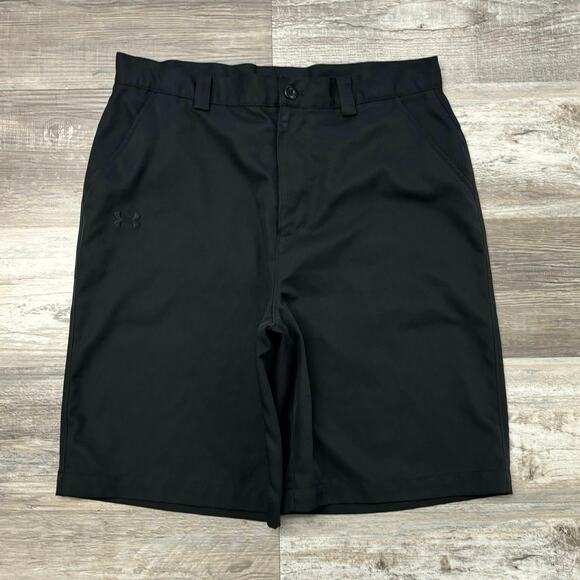 Under Armour UA Black Mens 34‎ Minimalist Golf Performance Stretch Chino Shorts - Picture 1 of 11